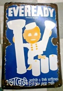 Vintage Eveready Batteries Abstract Porcelain Enamel Sign Rare Collectibles #2