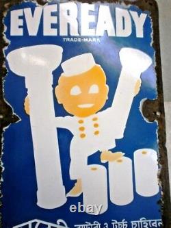 Vintage Eveready Batteries Abstract Porcelain Enamel Sign Rare Collectibles #2