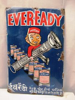 Vintage Eveready Battery & Torch Sign Board Porcelain Enamel Collectibles Rare9