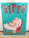 Vintage Father Christmas Santa Claus Card Advertising Sign Shop Display Rare