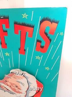 Vintage Father Christmas Santa Claus Card Advertising Sign Shop Display Rare