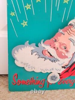 Vintage Father Christmas Santa Claus Card Advertising Sign Shop Display Rare