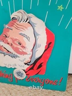 Vintage Father Christmas Santa Claus Card Advertising Sign Shop Display Rare