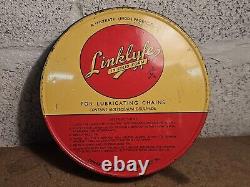 Vintage Filtrate Linklyfe Chain Grease Oil Tin Can Rare Automobilia Motor Cycle