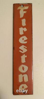 Vintage Firestone Enamel Sign Vertical Rare