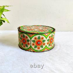 Vintage Floral Mandala Graphics Britannia Assorted Biscuits Tin Box Rare T241