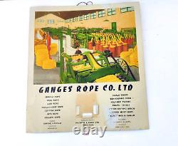 Vintage Ganges Rope Advertising Litho Metal Sign Board Rare Collectible Old TS64