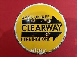 Vintage Gascoignes Clearway Herringbone Enamel Sign Very Rare