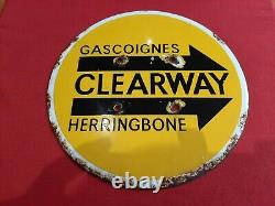 Vintage Gascoignes Clearway Herringbone Enamel Sign Very Rare