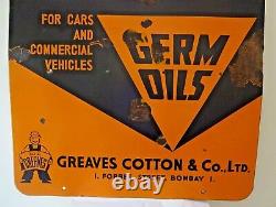 Vintage Germ Motor Oil For Car Enamel Porcelain Sign Germany Automobile Rare #F