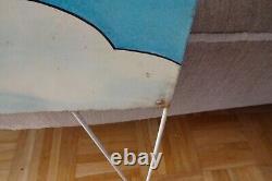 Vintage German 1960s 70s Enamel Sign Dog Display Prop Industrial RARE