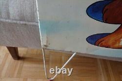 Vintage German 1960s 70s Enamel Sign Dog Display Prop Industrial RARE