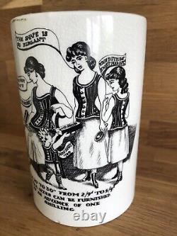 Vintage Glazed Stoneware Jar Kitchenalia Fashion Advertising RARE Crazed Pottery