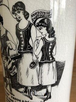 Vintage Glazed Stoneware Jar Kitchenalia Fashion Advertising RARE Crazed Pottery