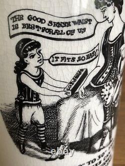 Vintage Glazed Stoneware Jar Kitchenalia Fashion Advertising RARE Crazed Pottery