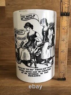 Vintage Glazed Stoneware Jar Kitchenalia Fashion Advertising RARE Crazed Pottery