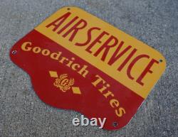 Vintage Goodrich Air Service Porcelain Sign Gas Oil Service Station Pump Ad Rare