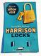 Vintage Harrison Locks Padlock Advertising Tin Sign Board Rare Collectible TS252