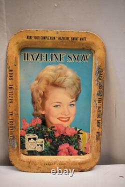 Vintage Hazeline Snow Advertising Tin Tray Serving Made In England Litho Rare 1