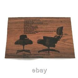 Vintage Herman Miller Eames Lounge Chair Ad Rosewood Veneer RARE HTF