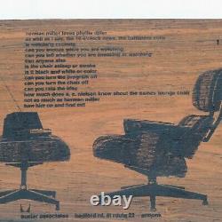 Vintage Herman Miller Eames Lounge Chair Ad Rosewood Veneer RARE HTF