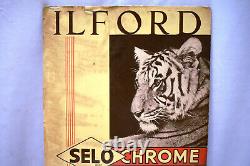 Vintage ILFORD Selo Chrome Film Plates Advertising Sign England Cardboard Rare