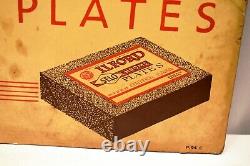 Vintage ILFORD Selo Chrome Film Plates Advertising Sign England Cardboard Rare