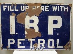 Vintage I. B. P Petrol Pump Sign Board Porcelain Enamel Advertising Gas pump Rare