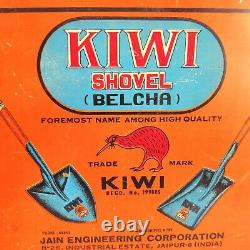 Vintage Jain Engineering Kiwi Shovel Belcha Advertising Tin Sign Board Rare