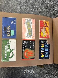 Vintage Japanese Advertising Labels Scrapbook Rare 1930s-50s Ephemera