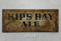 Vintage KIPS BAY ALE Sign 1930's Metal Beer ADVERTISING NYC Brewery RARE