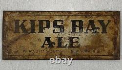 Vintage KIPS BAY ALE Sign 1930's Metal Beer ADVERTISING NYC Brewery RARE