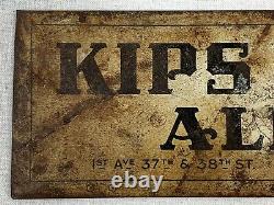 Vintage KIPS BAY ALE Sign 1930's Metal Beer ADVERTISING NYC Brewery RARE