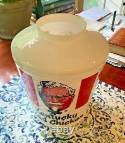 Vintage Kentucky Fried Chicken Bucket Light Glass Globe KFC Shade Retro Rare