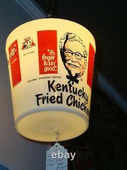 Vintage Kentucky Fried Chicken Bucket Light Glass Globe KFC Shade Retro Rare