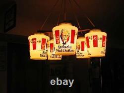 Vintage Kentucky Fried Chicken Bucket Light Glass Globe KFC Shade Retro Rare