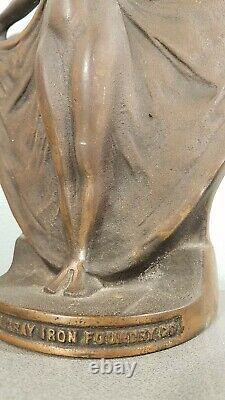 Vintage Lady BRONZE IRON Art Nouveau BOOKENDS Antique Art Deco Dancing rare