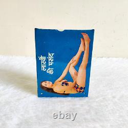 Vintage Lady In Bikni Graphics Lingerie Advertising Tin Sign Board Rare S33