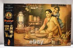 Vintage Lantern Advertising Tin Sign Cooking Stove Mantle Prabhat Brand Rare 04