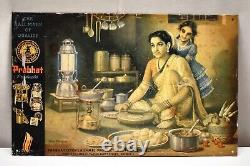 Vintage Lantern Advertising Tin Sign Cooking Stove Mantle Prabhat Brand Rare 06
