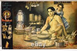 Vintage Lantern Advertising Tin Sign Cooking Stove Mantle Prabhat Brand Rare 06