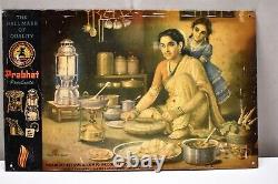 Vintage Lantern Advertising Tin Sign Cooking Stove Mantle Prabhat Brand Rare 08