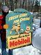 Vintage Lg Rare Mobil Mobiloil Motor Oil Service Station Sign Gas With Sheep