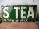 Vintage Lipton Tea Sign Board Porcelain Enamel Advertising Shop Display Rare 3