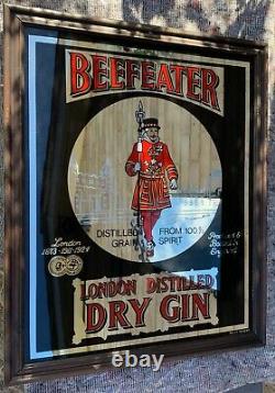 Vintage London Gin Beefeater Mirror Advertising Picture Large Rare Pub Mancave