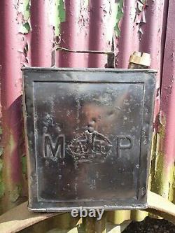 Vintage MP Motor Spirit 2 Gallon Petrol Can Automobilia Collectable RARE 1925