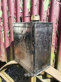 Vintage MP Motor Spirit 2 Gallon Petrol Can Automobilia Collectable RARE 1925