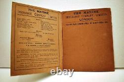 Vintage Marine Insurance Co Ltd 1909 Calendar Advertising Booklet London Rare