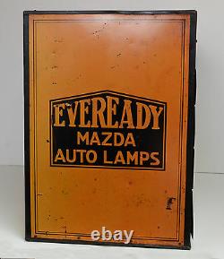 Vintage Mazda Auto Light Bulb Eveready Display Dealer Cabinet Extremely RARE