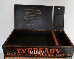 Vintage Mazda Auto Light Bulb Eveready Display Dealer Cabinet Extremely RARE